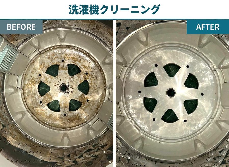 洗濯機クリーニングのビフォーアフター｜パルセーターまわり